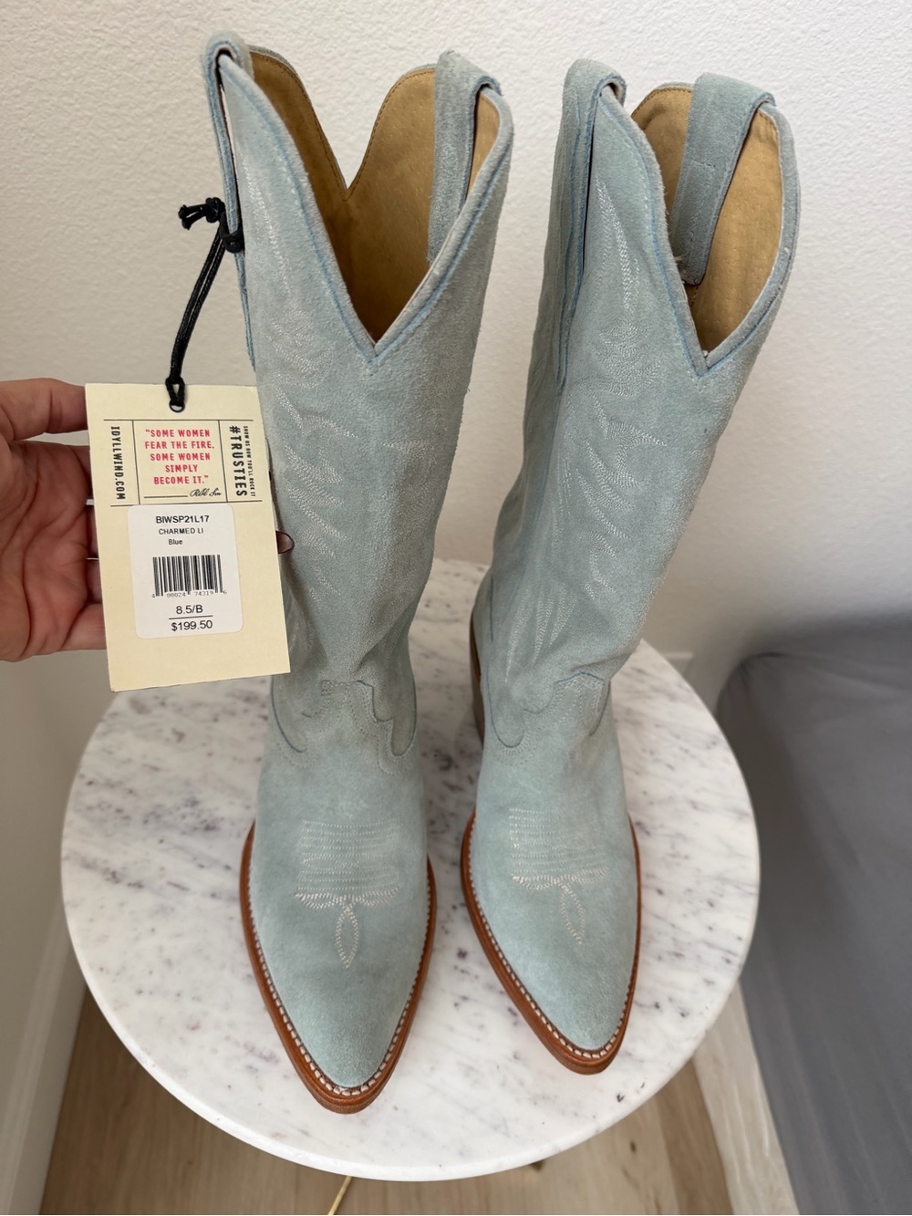 Idyllwind Light Blue Suede Western Heeled Boots